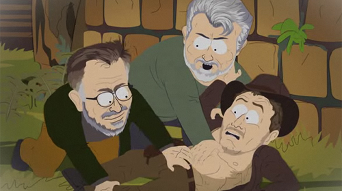 South Park Indiana Jones violación Spielberg y Lucas a Harrison Ford