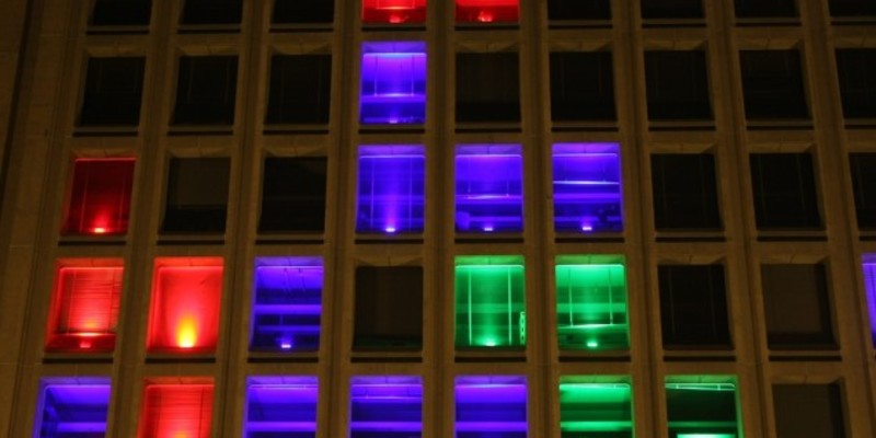 Tetris ventanas fachada rascacielos